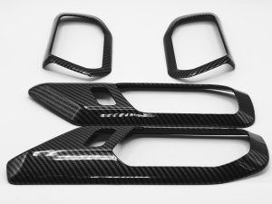 Ford Bronco Interior Door Handle Trim Kit - 4 pc set - Gloss Carbon Fiber Finish